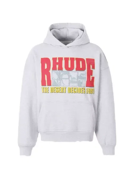 Hanorac cu glugă Rhude cu imagine gri