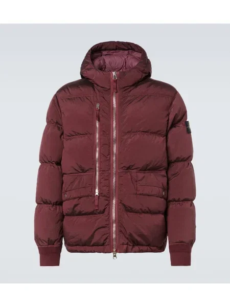 Geacă cu puf Stone Island cu strasuri bordo