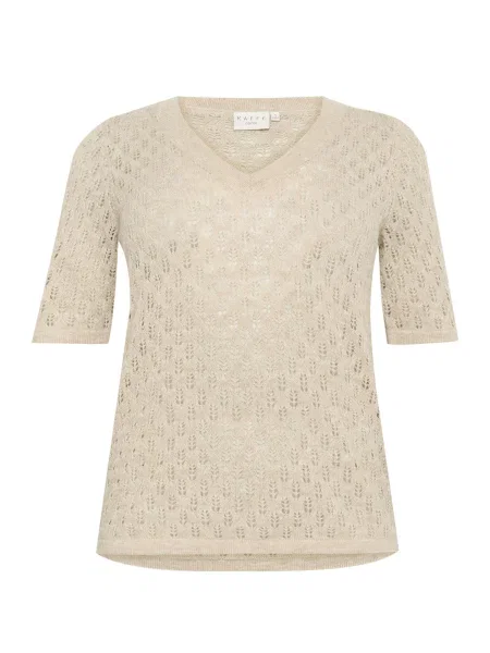 KAFFE CURVE Pulover KCloura deschis bej