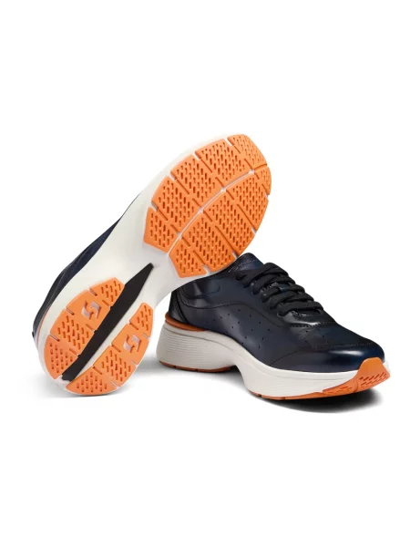 Sneakersy Santoni skórzane niebieskie