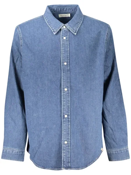 Dolgo srajca Calvin Klein z dolgimi rokavi modra