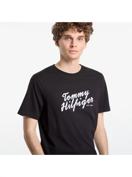 Тениска Tommy Hilfiger Summer Text Graphic Tee Black M черно