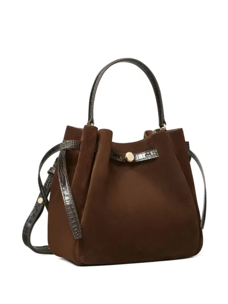 Geantă de mână Tory Burch din piele de căprioară maro