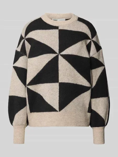 Sweter z dzianiny o kroju regular fit z obszernym krojem rękawa model ‘GEORGINA’ Only