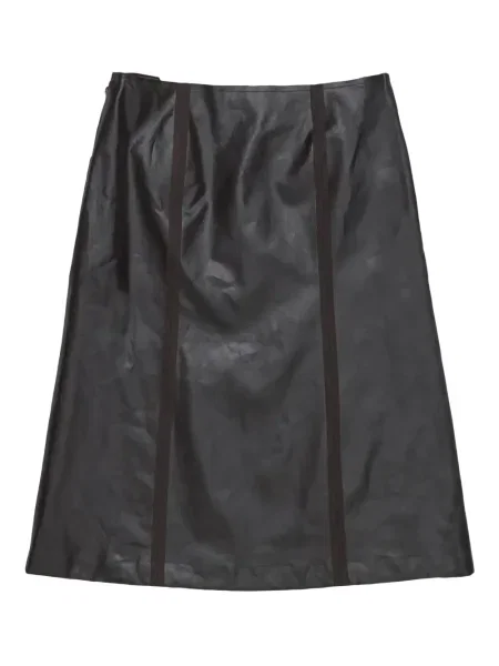 Fustă midi Paloma Wool de lână până la genunchi maro