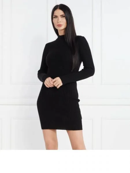 Michael Kors Gyapjú ruha kasmír hozzáadásával fekete