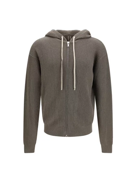 Bluza z kapturem Rick Owens wełniana z kapturem zielona