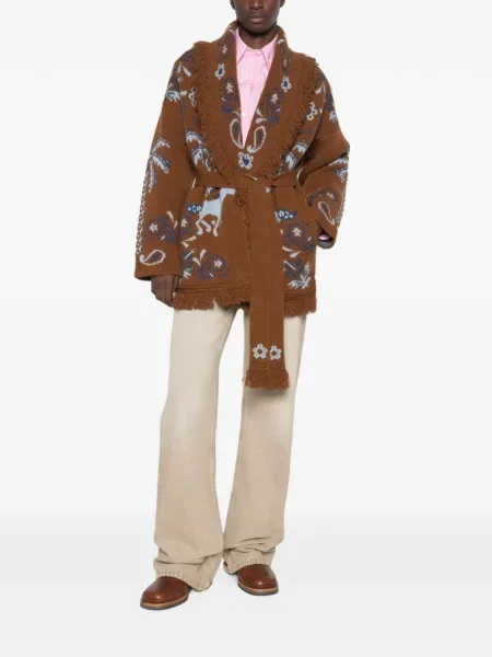 Cardigan Alanui cu franjuri maro