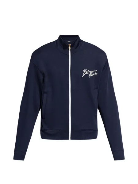 Hanorac Balmain cu broderie albastru