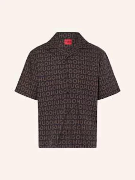 Hugo Košile Resort Espino Comfort Fit černá/ hnědá černá
