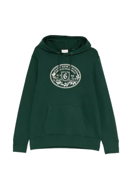 Hanorac cu glugă Gant cu broderie verde