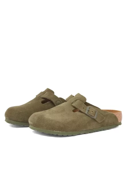 Klapki Birkenstock zamszowe zielone