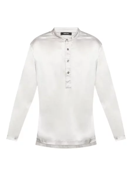 Cămașă Tom Ford de mătase argintiu