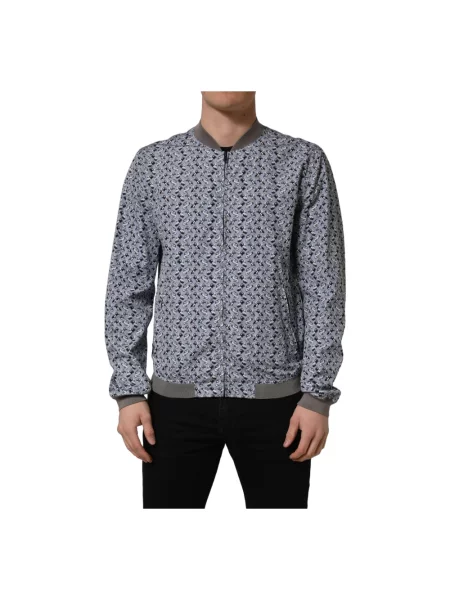 Kurtka bomber Dolce And Gabbana z nadrukiem niebieski