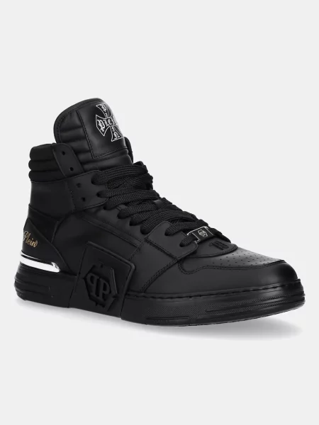 Usnjene superge Philipp Plein Phantom Kicks High Top črna
