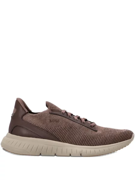 Sneakerși Boss cu șireturi din dantelă maro