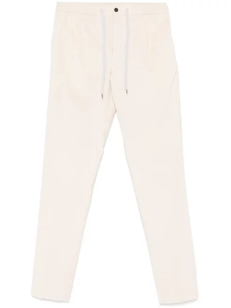 Pantaloni Pt Torino de catifea cord alb