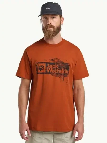 JACK WOLFSKIN Koszulka Brand T M burnt orange-S pomarańczowa