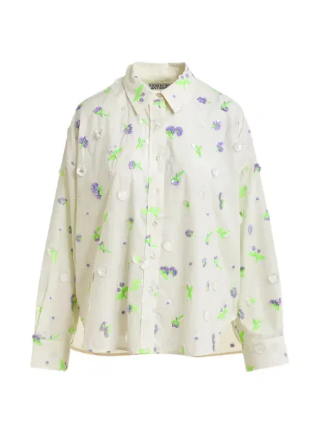 Cămașă Essentiel Antwerp cu model floral verde