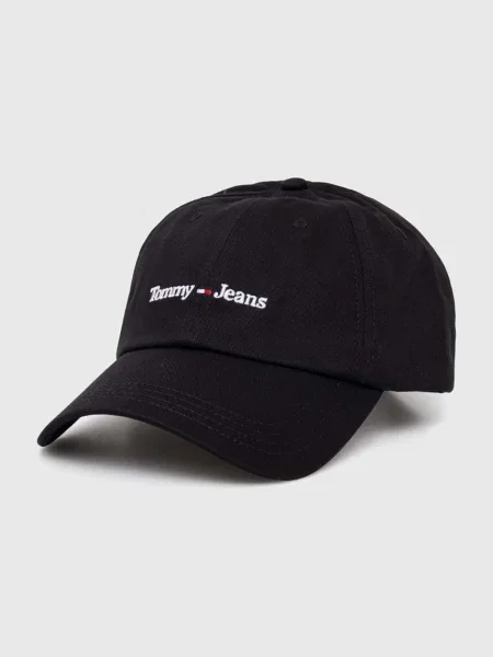 Шапка с козирка Tommy Jeans черно с апликация