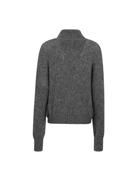 Sweter z golfem Roberto Collina wełniany szary