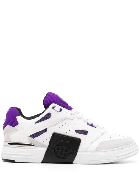 Sneakerși Philipp Plein din piele streetstyle alb