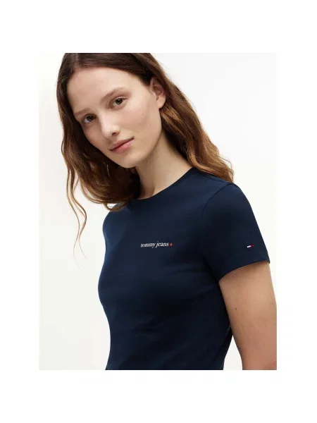 Tommy Jeans Tricou Ess Logo Bleumarin albastru