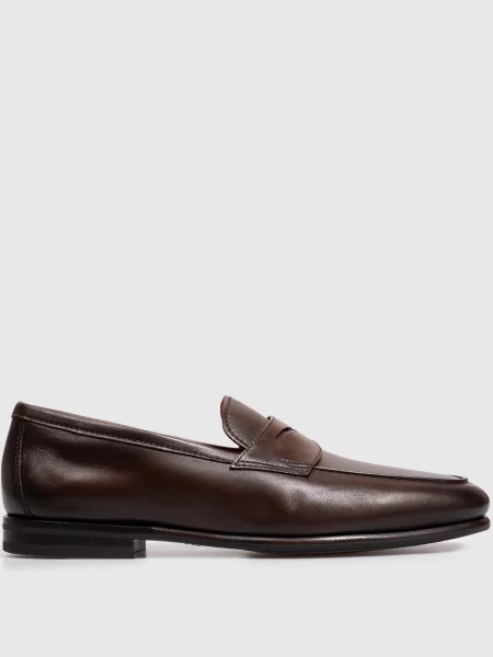 Шкіряні лофери кольору Santoni коричневого
