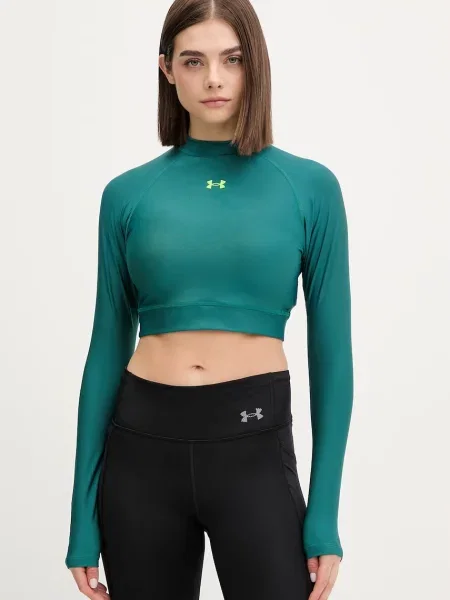 Under Armour longsleeve treningowy HeatGear Crop zielony