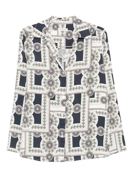 Cămașă Marc O'polo cu imagine cu imprimeu geometric alb