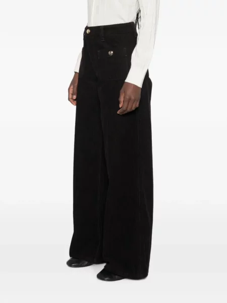 Pantaloni Sandro de catifea cord roșu