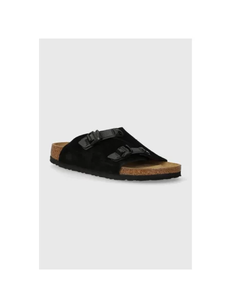 Klapki Birkenstock zamszowe czarne