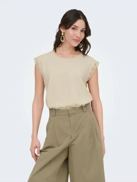 JDY Tricou JDYSAY deschis bej