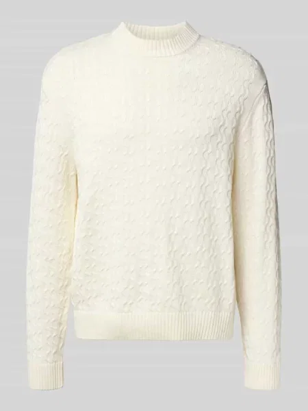 Sweter z dzianiny o kroju regular fit z czystej bawełny model ‘PHILIP’ Selected Homme biały