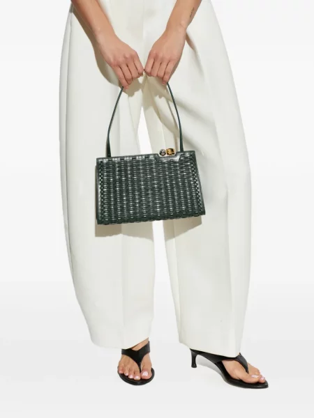 Bőr shopper táska Jacquemus zöld