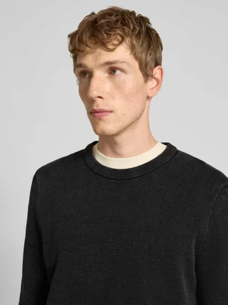 Sweter o kroju regular fit z czystej bawełny Marc O'polo Denim czarny
