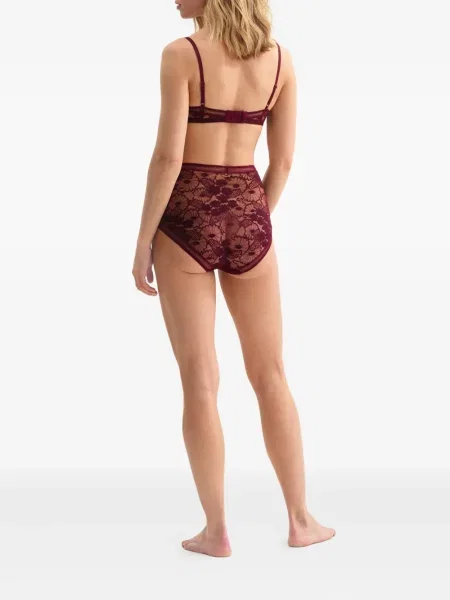 Sutien Eres cu model floral din dantelă violet