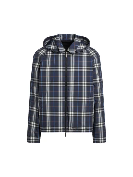 Kurtka Burberry w kratkę dwustronna niebieska