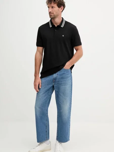 Calvin Klein Jeans polo tričko pánske čierna