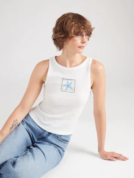 VERO MODA Τοπ VMAlly αζούρ / λαδί λευκό
