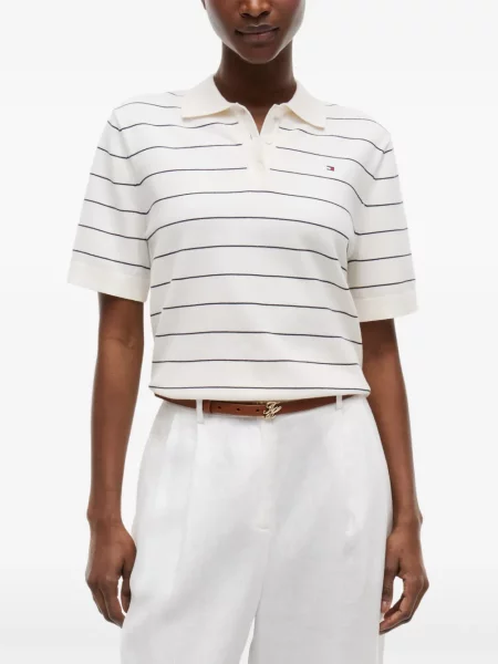 Scurt top Tommy Hilfiger alb