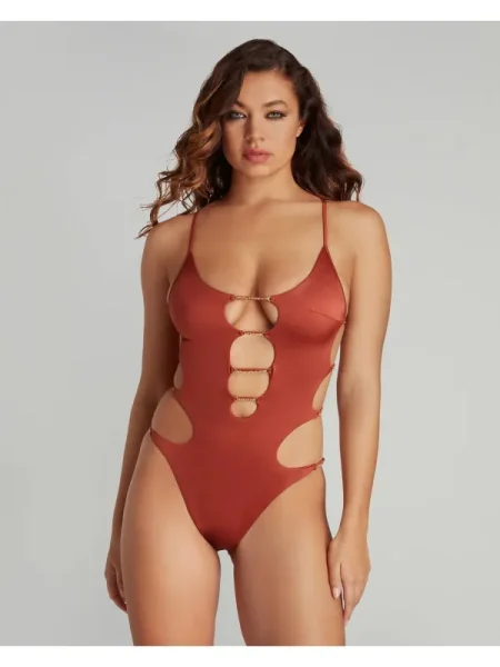 Agent Provocateur Costum de baie CHRISTIANA maro