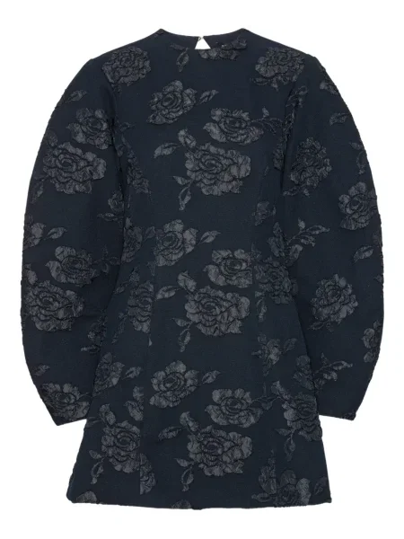 Rochie mini Rotate Birger Christensen cu model floral din jacard de costum albastru