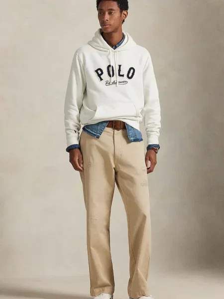 Свитер Polo Ralph Lauren с капюшоном с аппликацией бежевый