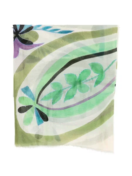 Šal Sgombero Cantine s cvjetnim printom zelena