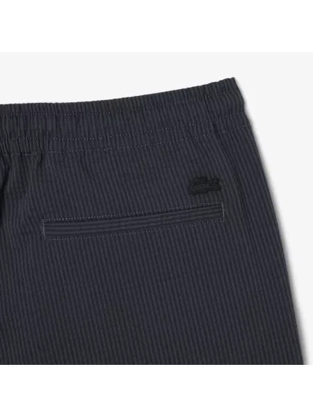 Lacoste Szorty W Paski Relaxed Fit czarne