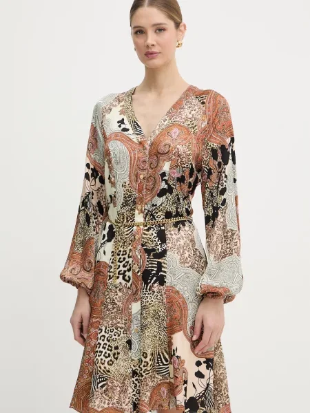 Marciano by Guess sukienka GWENDA brązowa