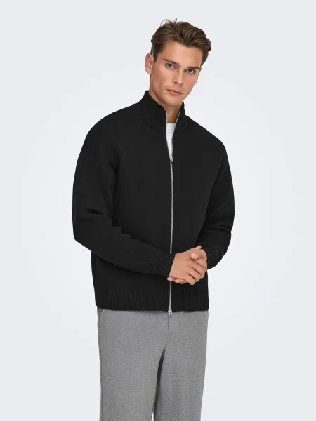 Only & Sons Geacă tricotată ONSBLAKE' negru