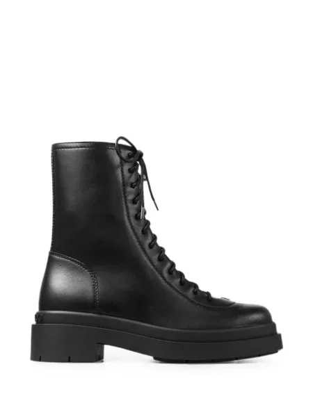 Cizme scurte Jimmy Choo din piele fără toc negru