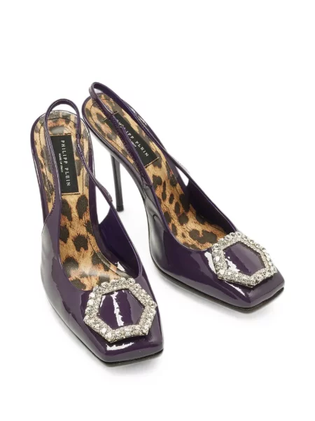Pantofi cu toc Philipp Plein slingback violet